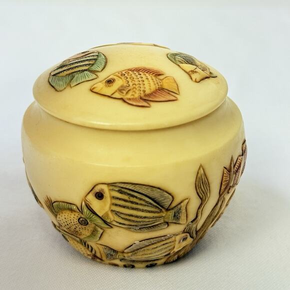 Jardinia by Harmony Kingdom Tropical Garden Tropical Fish Trinket Pot - Picture 4 of 8